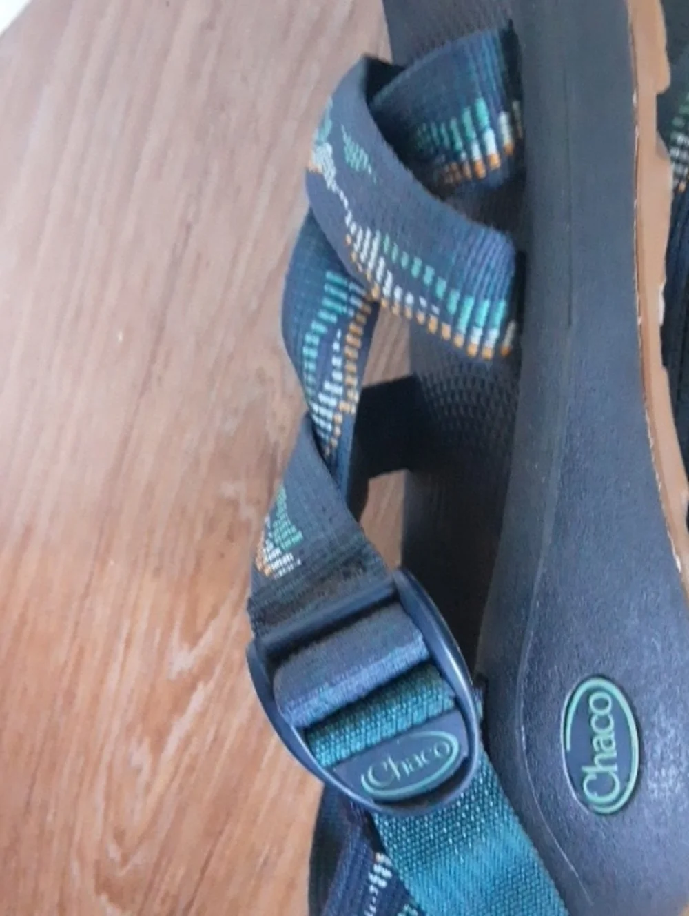 Chaco Mens Z/Cloud Cushioned Activewear Scrap Navy Comfort Sandals 7 *Read
